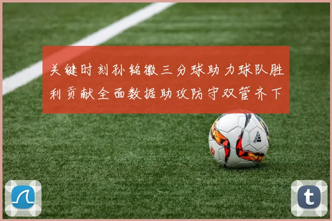 关键时刻孙铭徽三分球助力球队胜利贡献全面数据助攻防守双管齐下